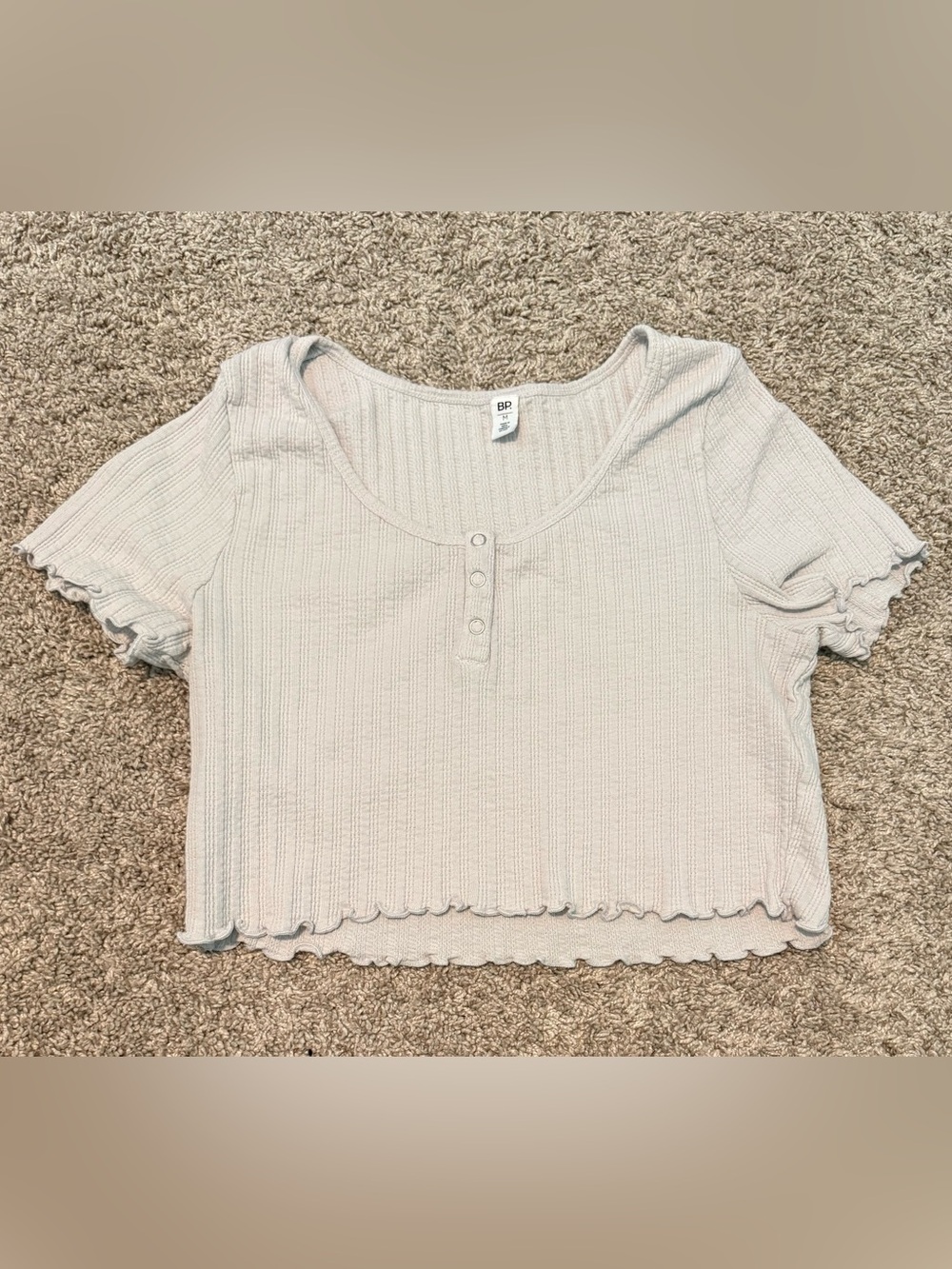 BP White Crop Top Button Up
